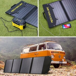 Rocksolar - Foldable 100W Solar Panel - Black