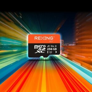 Rexing - 256GB MicroSDXC UHS-3 Full HD Video High Speed Transfer Monitoring SD Card with Adapter