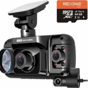 Rexing - R4 4 Channel Dash Cam W/ All Around 1080p Resolution, Wi-Fi, and GPS - Black