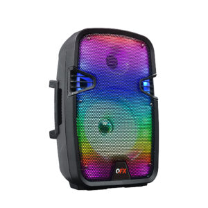 QFX - Rechargeable Bluetooth Portable Speaker with Liquid Motion Party Lights - Black