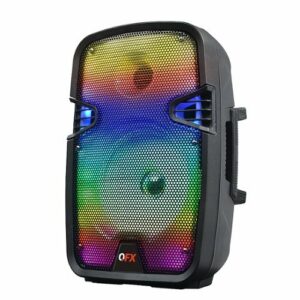 QFX - Rechargeable Bluetooth Portable Speaker with Liquid Motion Party Lights - Black