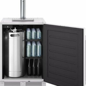 Zephyr - Presrv 5.6 cu. ft. Convertible Outdoor Beer Kegerator with 107-Can Beverage Storage - Stainless Steel