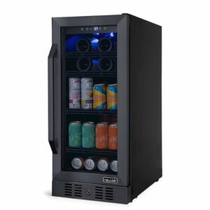 NewAir - 15” FlipShelf 33-Bottle or 80-Can Beverage Cooler with Reversible Shelves