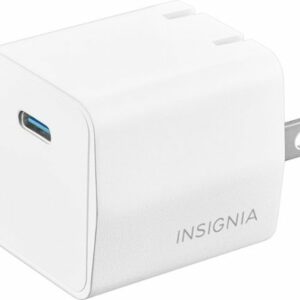 Insignia™ - 30W USB-C Foldable Wall Charger for iPhone 15/14/13/12 Series, Samsung Smartphones, iPad, MacBook Air, Tablets and More - White