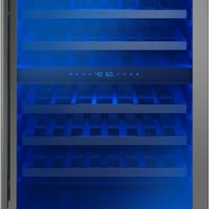 Zephyr - Presrv 24 in. 45-Bottle Built-In or Freestanding Dual Zone Wine Cooler - Black Stainless Steel