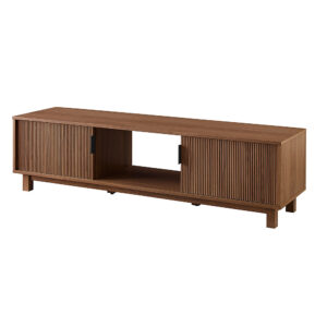 Walker Edison - 58" Mid-Century Modern Fluted-Door TV Stand for TVs up to 65" - Mocha