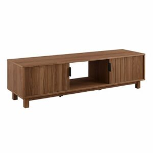 Walker Edison - 58" Mid-Century Modern Fluted-Door TV Stand for TVs up to 65" - Mocha