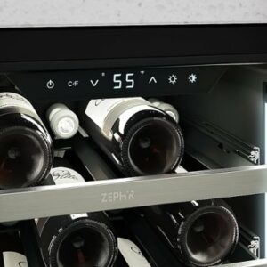 Zephyr - Presrv 15 in. 3.4 Cu. Ft. 27-Bottle Wine Cooler with PreciseTemp - Stainless Steel/Glass