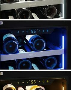 Zephyr - Presrv 15 in. 3.4 Cu. Ft. 27-Bottle Wine Cooler with PreciseTemp - Stainless Steel/Glass