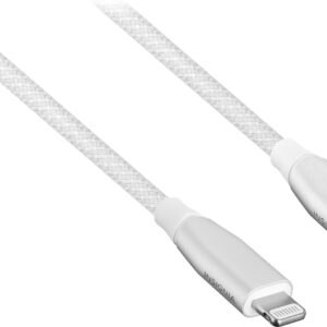 Insignia™ - 4' USB-C to Lightning Charge-and-Sync Cable with Braided Jacket - White