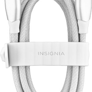 Insignia™ - 4' USB-C to Lightning Charge-and-Sync Cable with Braided Jacket - White