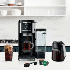 Ninja - DualBrew Hot & Iced Coffee Maker, Single-Serve, compatible with K-Cups & 12-Cup Drip Coffee Maker - Black/Stainless Steel