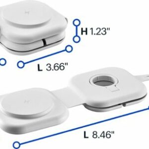 Best Buy essentials™ - 2-in-1 10W Magnetic Wireless Charger Travel Kit with Apple Watch Charger Holder for iPhone, Apple Watch, AirPods - White