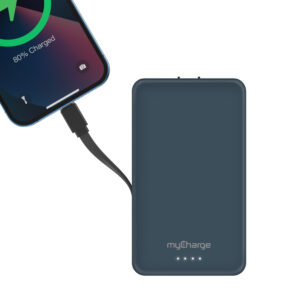 myCharge - AMP PRONG PLUS 10,000mAh Everything Built-In Portable Charge for Most USB-C Enables Devices - Blue