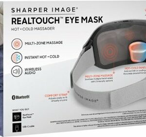 Sharper Image - RealTouch Eye Mask, Hot + Cold Massager - Gray