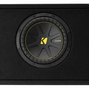 KICKER - CompC 10" Single-Voice-Coil 2-Ohm Loaded Subwoofer Enclosure - Black