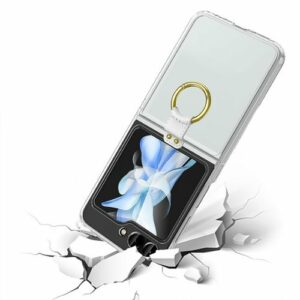 SaharaCase - Hybrid-Flex Hard Shell with Ring Case for Samsung Galaxy Z Flip5 - Clear