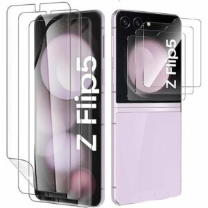 SaharaCase - ZeroDamage Ultra Strong+ Tempered Glass + Film Screen Protector for Samsung Galaxy Z Flip5 (2-Pack) - Clear