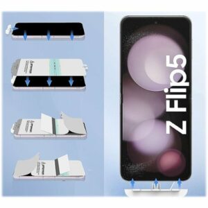 SaharaCase - ZeroDamage Ultra Strong+ Tempered Glass + Film Screen Protector for Samsung Galaxy Z Flip5 (2-Pack) - Clear