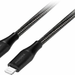 Insignia™ - 10’ USB-C to Lightning Charge-and-Sync Braided Cable - Black