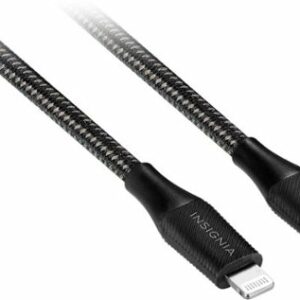 Insignia™ - 10’ USB-C to Lightning Charge-and-Sync Braided Cable - Black