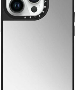 CASETiFY - Mirror Case with MagSafe for Apple iPhone 14 Pro - Silver with Black Bumper