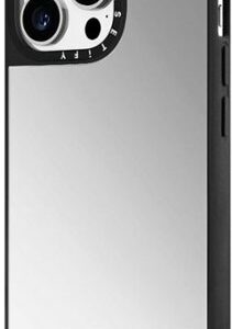 CASETiFY - Mirror Case with MagSafe for Apple iPhone 14 Pro - Silver with Black Bumper