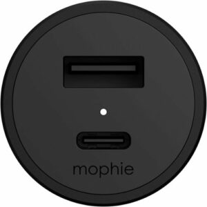 mophie - 42W Dual USB-C + USB-A Car Charger - Black