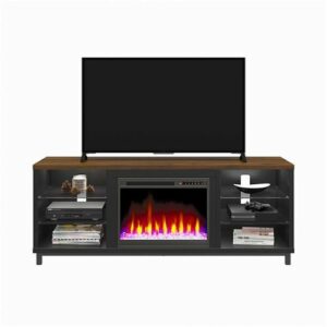 Ameriwood Home - Lumina Deluxe Fireplace TV Stand for TVs up to 70" - Black