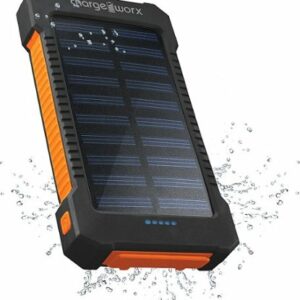 Chargeworx - 10,000mAh Premium Solar Power Bank with built-in Dual USB Ports - Black