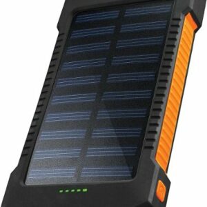 Chargeworx - 10,000mAh Premium Solar Power Bank with built-in Dual USB Ports - Black