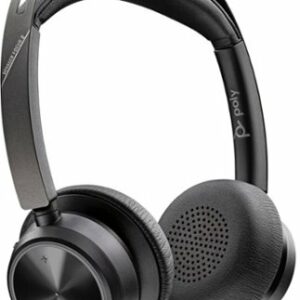 Poly - Voyager Focus 2 Wireless Noise Cancelling On-Ear Headset with Charge Stand - Black