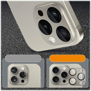 SaharaCase - ZeroDamage Camera Lens Protector for Apple iPhone 15 Pro and iPhone 15 Pro Max (2-Pack) - Titanium