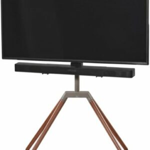 One for All - Quadpod TV Stand For Most 32" - 70" TVs - Gun Metal Walnut