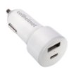 Cellhelmet - 20W Dual Car Charger Plug USB Ports Type-A and Type-C - White