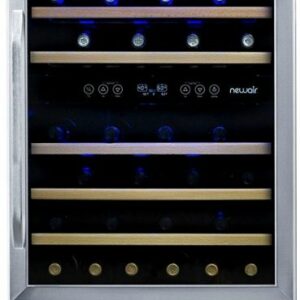 NewAir - 46-Bottle Factory Refurbished Dual Zone Built-in Wine Fridge - Stainless Steel