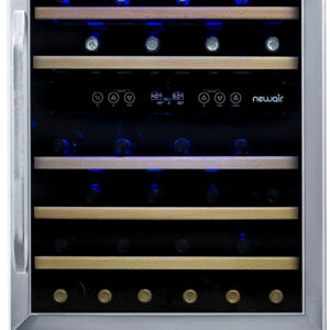 NewAir - 46-Bottle Factory Refurbished Dual Zone Built-in Wine Fridge - Stainless Steel