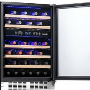 NewAir - 46-Bottle Factory Refurbished Dual Zone Built-in Wine Fridge - Stainless Steel