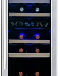 NewAir - 15” Built-in 29 Bottle Factory Refurbished Dual Zone Compressor Wine Fridge - Stainless Steel