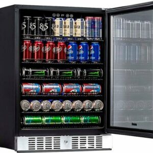 NewAir - 177-Can Factory Refurbished Built-In Beverage Cooler with Precision Temperature Controls and Adjustable Shelves - Stainless Steel