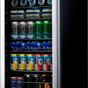 NewAir - 126-Can Factory Refurbished Beverage Cooler with Adjustable Shelves and 7 Temperature Settings - Stainless Steel