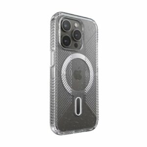 Speck - Presidio Lux Grip ClickLock Case with MagSafe for Apple iPhone 15 Pro - Clear/Glitter