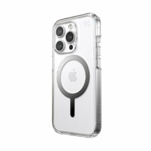 Speck - Presidio Perfect-Clear Case with MagSafe for Apple iPhone 15 Pro - Clear/Chrome