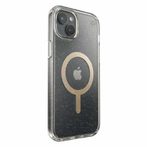 Speck - Presidio Lux Case with MagSafe for Apple iPhone 15 Plus/14 Plus - Clear/Gold Glitter