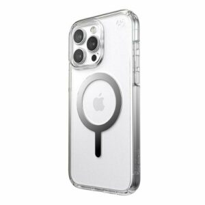 Speck - Presidio Perfect-Clear Case with MagSafe for Apple iPhone 15 Pro Max - Clear/Chrome