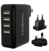 Chargeworx - 4-Port USB Wall Charger - Black