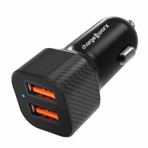 Chargeworx - 3.4A Dual-USB Car-Charger - Black