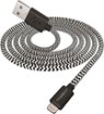 Chargeworx - 3' Braided Lightning Charge-and-Sync Cable - Black