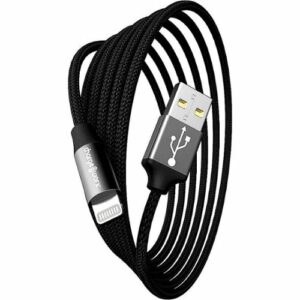 Chargeworx - 6' USB to Lightning Charging Cable - Black