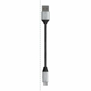 Chargeworx - 6" Ultra-Compact USB to USB-C Cable - Black